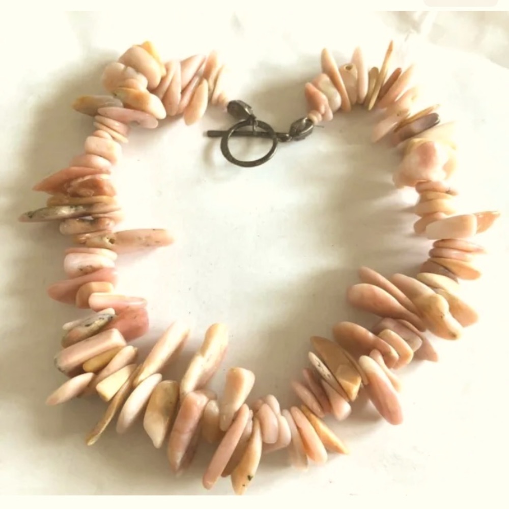 CHUNKY Rhodochrosite Pink Statement Necklace - Sterling Catch